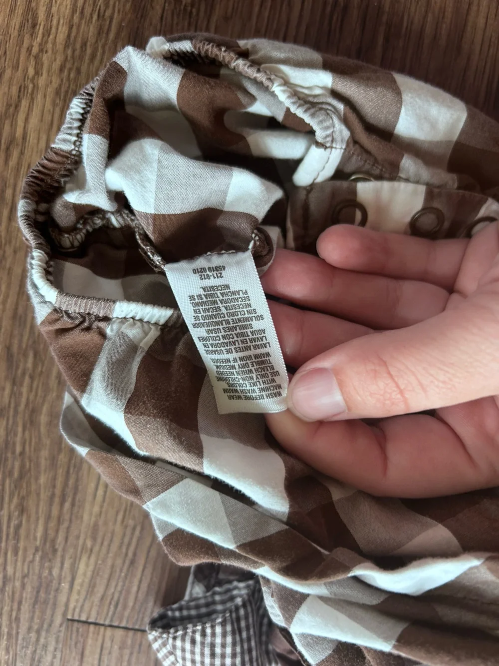 Carter's Brown and Cream Gingham Baby Dress